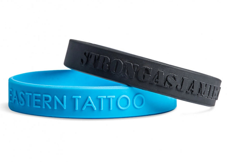 Embossed silicone wristband